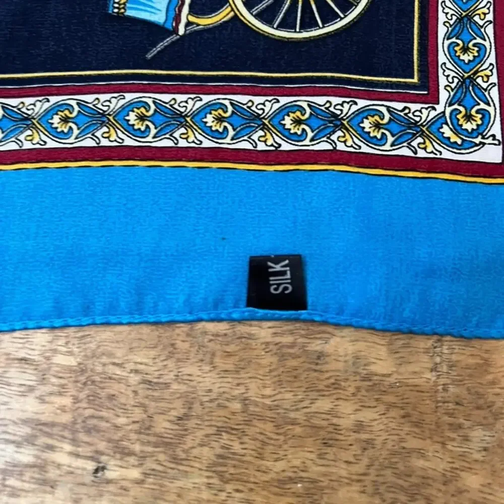 Small Silk Scarf Women's Fashion Carriages Equestrian Neckerchief Square